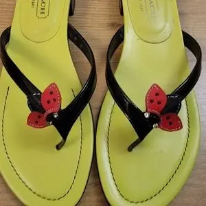 coach neon sandals